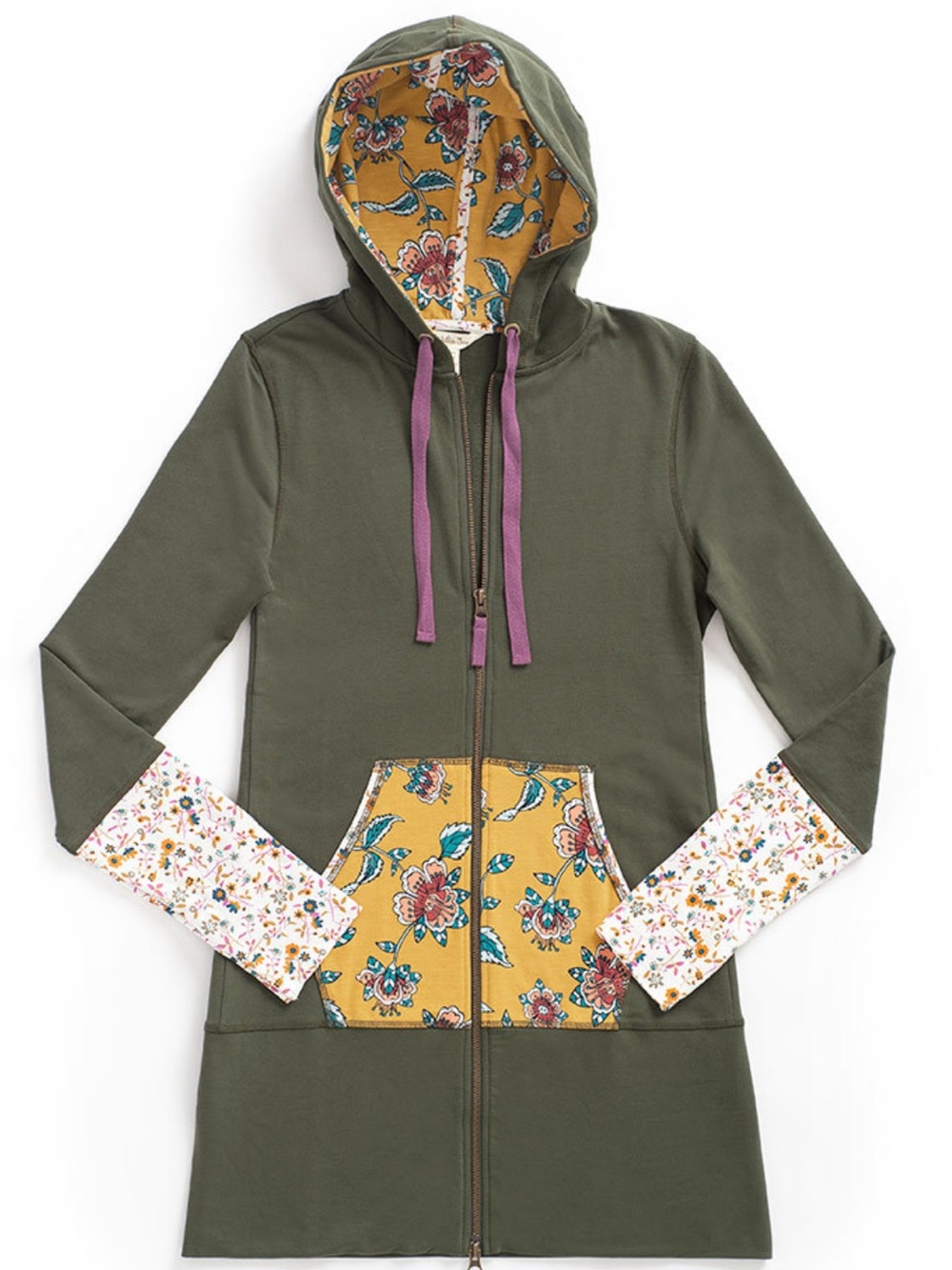 Matilda Jane Womens Choose Your‎ Path Patches Of Light Tunic Hoodie Jacket Sz M